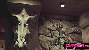 busty brunette milf rips clothes bares hairy pussy ass