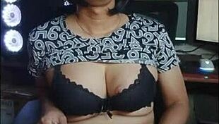 whoa mitha the shemale is stroking her cock so hard in the office 😍🔥