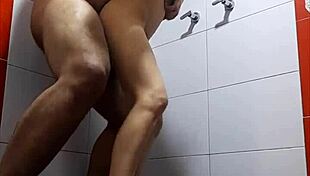 Petite Colombian Milf Deepthroats Monster Cock Hotel Shower Fuck