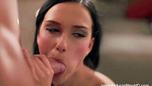 Brunette Lover Gags On Cock In Intense Deepthroat Handjob Session