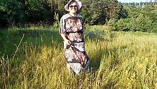 hairy chubby mature flashes pussy on crowded nudist beach