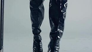 Cute petite blonde teen model Elsa Jean strips lingerie and plays with her sharp big toy seductively.