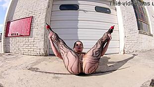 dig this thong bodysuit chick strutting confidently along the docks