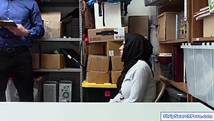 officer rips clothes off big tits arab shoplifter for hardcore bus fuck!