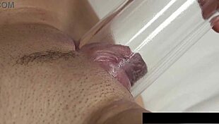 Mishel Dark's Oiled Puffy Pussy Pumps Wet and Wild!