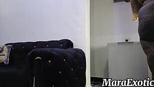 fat ass ebony maid mara exotic strips for home cleaning chore