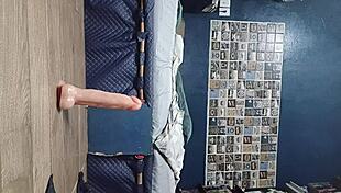 18 year old squirts fountain on stranger after helping him cum in homemade bathroom fun