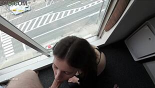 Curvy Brunette Babe Delivers Sloppy Deepthroat Face Fuck with Creamy Oral Creampie