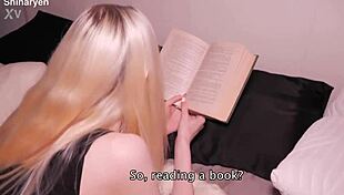 roommate interrupts teen's reading rams her deep throats and blasts facial cumshot