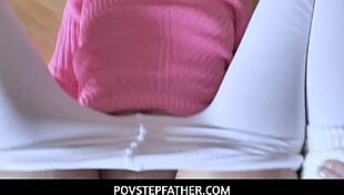 emma hix's shaved teen pussy wrecked by stepdad!!