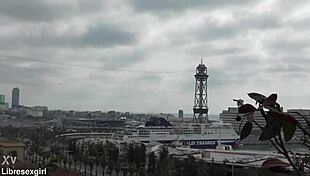 whoops i stripped naked flashing shaved pussy on barcelona streets tall skinny slut