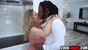 shocked cuck watches wife pay debt riding huge bbc big ass tits bouncing