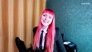 Makima Femdom Roleplay Seduces for Tight Pussy Creampie