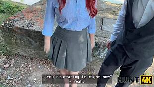 imagine this slutty redhead's natural tits bouncing as she seduces in public streets