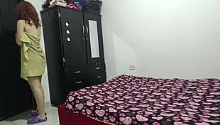 curvy amiga strips naked in yoga pose