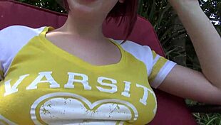 Hot redhead Zoey Nixon rides cock deep after sloppy suck session