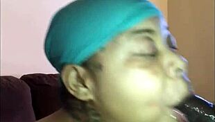 ebony masseuse smokes while deepthroating huge bbc and swallowing every drop submissively