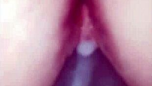 pov teen squats huge dildo fucking till she cums hard