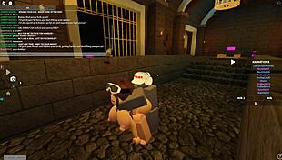 roblox slut bent over for rough anal doggystyle and wet pussy ride