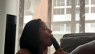 stepdad's huge cock stuffs my tight 18+ mouth deepthroat amateur couple blowjob!