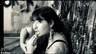 tiny bare feet drive her into total tickling submission and toe sucking