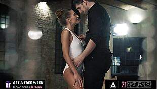 I can't resist hot ballerina eveline dellai's feet making my cock cum after deepthroat riding