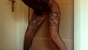 intense thrill sucking gloryhole cock in catsuit heels