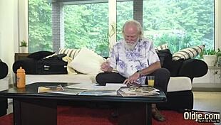 Old man rams old cock in young 18+ teen pussy then throat cum explosion!