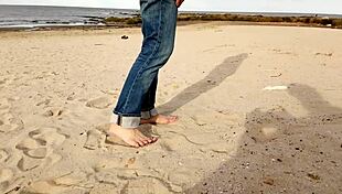 i'm strolling the beach with this busty brunette big ass latina and her huge cock man ends up inserting deep