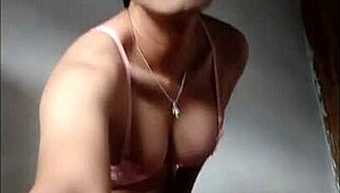 i'm mitha waria shemale stroking my cock in pink bra till i cum