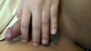 tranny asian femboy spreads ass for deep anal fingering doggystyle in fishnets and heels