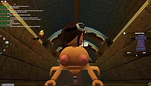 roblox slut bent over for rough anal doggystyle and wet pussy ride