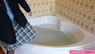 drenched sophia smith schoolgirl fingers pussy in bath moaning wet