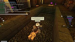 roblox slut bent over for rough anal doggystyle and wet pussy ride