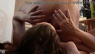 french slut tight pants satin lingerie rimming blowjob cumshot