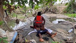 chubby bbw's massive ass gets worshipped hard outdoors behind the scenes