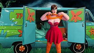 Granny velma dinkley in costume licks cock then takes pov pussy pounding close-up