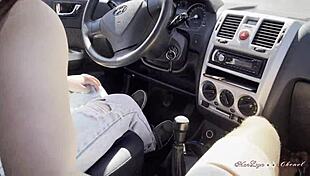 imagine my cute big tits bouncing while i suck your cock hard and jerk you off quick in the car pov