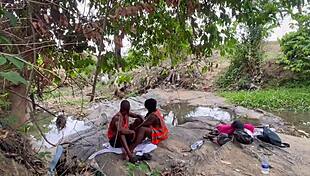 chubby bbw's massive ass gets worshipped hard outdoors behind the scenes