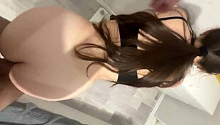 my ebony roommate finally gave in and rode my cock doggystyle in the dorm