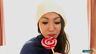 her huge natural tits bounce out while group fucks her on her back