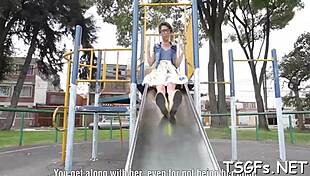 yo, check this ladyboy hoe deepthroating cock then riding it hard in her tight ass