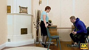 Pretty Tutor4K Milf Forgets Lesson Copulates Hard with Horny Student