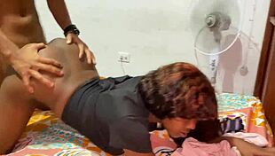 Hitting Colombian Stepmom's Pussy While Alone at Home