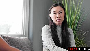 kimmy kimm's big ass spanked red before she sucks and bounces on thick cock hard