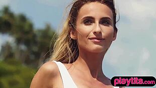 oh man... petite ukrainian milf rips clothes at beach stripping her nude hairy body!!