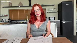 my redhead russian teacher deepthroats me hard then rides for cum on her big ass