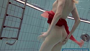 Katya Okuneva, tease us in red dress by pool?