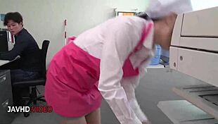 Chihiro Akino asian office milf jav fantasy sucks hardcore cock for deep creampie finish