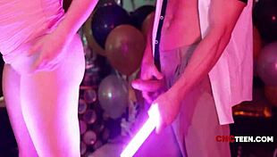 simp american milf gets freeused in wild new year's threesome party exploitation!